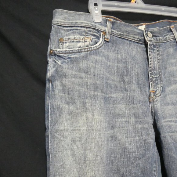 7 FOR ALL MANKIND | Bootcut | size 36 | Distressed Faded Blue Denim - Picture 3 of 16